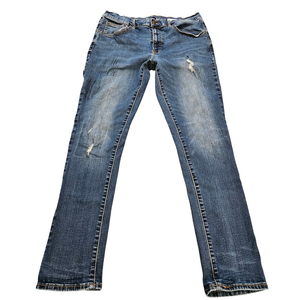 Arizona Jean Co Advance Straight Leg Jeans Mens 34/32 31/30 Med Wash Distressed‎